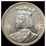 1893 ISABELLA COMMEM QUARTER BU