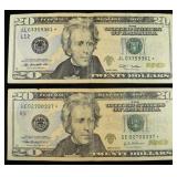 (2) $20 STAR NOTES