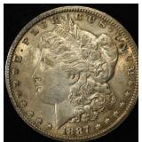 1887-S MORGAN DOLLAR AU