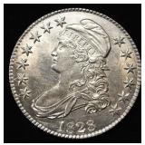 1828 BUST HALF DOLLAR AU/BU