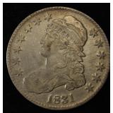 1831 CAPPED BUST HALF DOLLAR XF