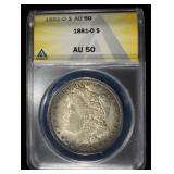 1881-O MORGAN DOLLAR ANACS AU50