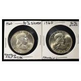 (2) 1960 FRANKLIN HALF DOLLARS