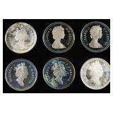 (6) 92.5% STERLING CANADIAN HALVES