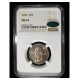 1956 WASHINGTON QUARTER NGC MS67