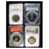 (4) GRADED COINS COLLECTORS LOT