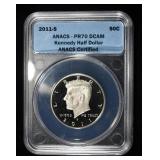 2011-S KENNEDY HALF DOLLAR ANACS PR70 DCAM