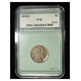 1918-D BUFFALO NICKEL NTC VF