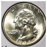 1944-D WASHINGTON QUARTER GEM BU