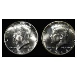 1964 CH BU & 1966 SP KENNEDY HALF DOLLARS