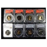 (8) GRADED MIXED COINS LOT