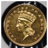 1884 $1 GOLD TYPE 3 CH BU PROOFLIKE