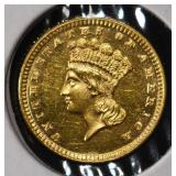 1884 $1 GOLD TYPE3 CH TO GEM BU PL