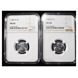 1943-D&S STEEL CENTS NGC MS66