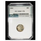 1942 MERCURY DIME PCI SUPERB GEM BU FB