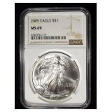 2005 AMERICAN SILVER EAGLE NGC MS69