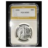 1946 WALKING LIBERTY HALF DOLLAR PGA GEM BU