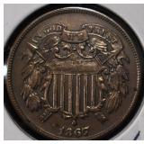 1867 2-CENT PIECES UNC