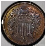 1866 2-CENT PIECES CH BU