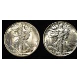 1945 & 1947-D WALKING LIBERTY HALF DOLLARS