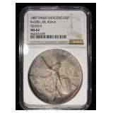 1887 SWISS SHOOTING FEST GENEVA NGC MS-62 R-628b