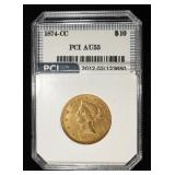 1874-CC $10 LIBERTY GOLD PCI AU/BU