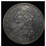 1839 CAPPED BUST HALF DOLLAR X/AU