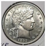 1892 BARBER HALF DOLLAR NICE BU