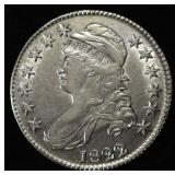 1822/1 CAPPED BUST HALF DOLLAR NICE AU VERY SCARCE