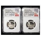 (2) 2022-S CLAD WASHINGTON QUARTERS NGC PF70 UCAM