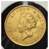 1855-O $1 GOLD TYPE2 ORIG AU/UNC