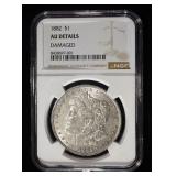 1882 MORGAN DOLLAR NGC AU DETAILS