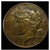 1928 PEACE DOLLAR VERY CH UNC GREAT COLOR