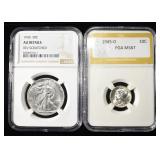 (2) GRADED COINS