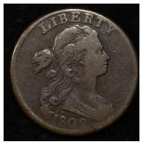 1802 DRAPED BUST LARGE CENT VF NO STEMS