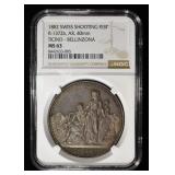 1882 SWISS SHOOTING TICINO-BELLINZONA NGC MS-63