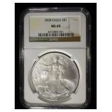 2008 AMERICAN SILVER EAGLE NGC MS69