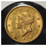 1851-O $1 GOLD TYPE1 CH ORIG UNC