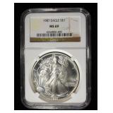 1987 AMERICAN SILVER EAGLE NGC MS69