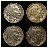 1915, 34, 36 & 37 BUFFALO NICKELS