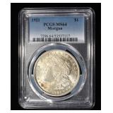 1921 MORGAN DOLLAR PCGS MS-64