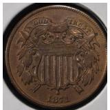 1871 2-CENT PIECES UNC