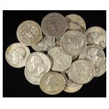 (20) 90% SILVER WASHINGTON QUARTERS