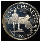 MASSACHUSETTS 1 OZ 92.5 % SILVER ROUND
