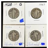 (2) 1927 & (2) 1928 STANDING LIBERTY QUARTERS