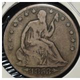 1853 SEATED LIBERTY HALF DOLLAR