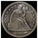 1850-O SEATED LIBERTY DOLLAR AU