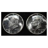 (2) 90% SILVER 1964 KENNEDY HALF DOLLARS PROOF BU
