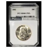 1961 FRANKLIN 50C PCI SUPERB GEM BU FBL