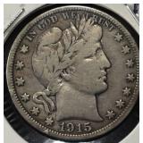 1915-S BARBER HALF DOLLAR